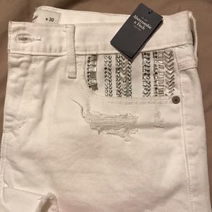 White Abercrombie shorts